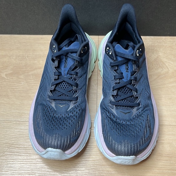 HOKA ONE ONE Clifton Edge Running Shoe Women Outer Space Orchid Hush SIZE 8 1/2 - Picture 4 of 12